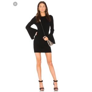 Alice + Olivia Gretel Black ribbed Dress